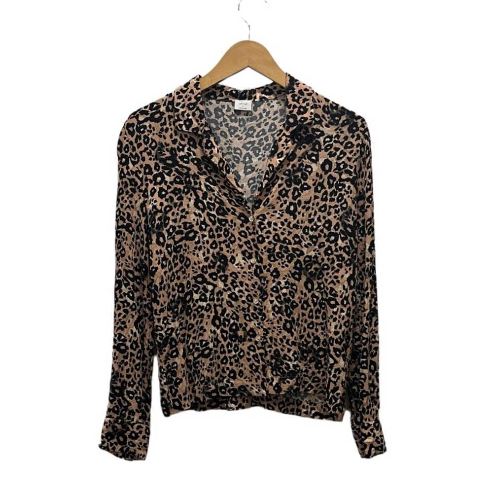 Aritzia Wilfred Emmeline Leopard Print Blouse - Picture 3 of 12